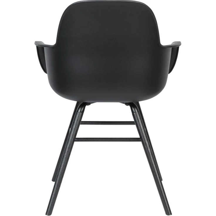 Zuiver Sessel Albert Kuip All Black im 2er-Set, Armlehnstuhl mit gedrechselten Eschenholzbeinen und Polypropylen-Sitzschale in Schwarz – Bild 5