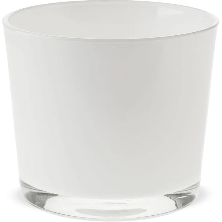 matches21 HOME & HOBBY Blumentopf Glastopf rund Pflanzgefäß Teelichtglas Glas weiß Ø 11,5 cm (1 St)