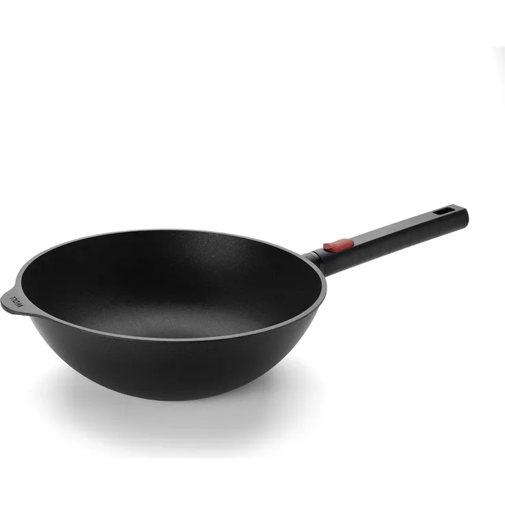 Woll Eco Logic Induktion Guss-Wok Ø 28 cm 10 cm hoch abnehmbarer Stiel