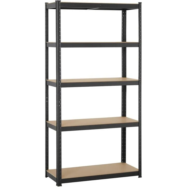 Yaheetech Schwerlastregal, Standregal Lagerregal, verstellbare Regalböden, belastbar bis 875kg, Stahl schwarz, 90 x 40 x 180cm