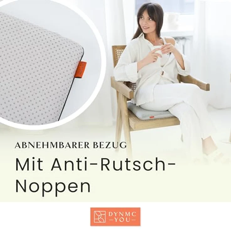 DYNMC you Sitzkissen Stuhlkissen 40x40 - Eckig Set Mittelhart, Sitzkissen Bank Memory Schaumstoff - Sitzpolster Stuhl – Bild 8