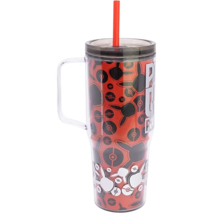 Pokemon Trinkbecher mit Strohhalm und Henkel Doppelwandig 860 ml – Bild 2