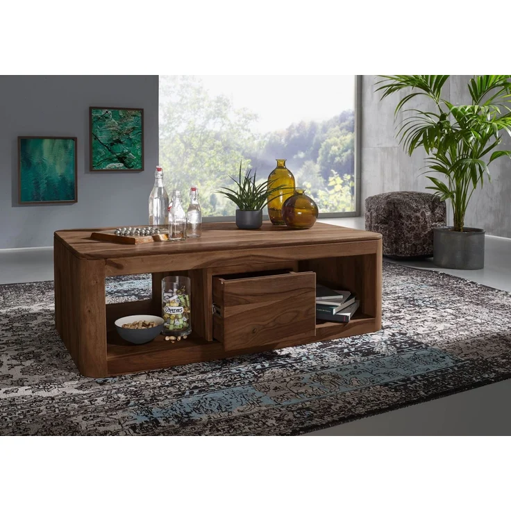 Couchtisch Sheesham 118x65x40 smoked cherry gebeizt TORONTO #152 – Bild 4