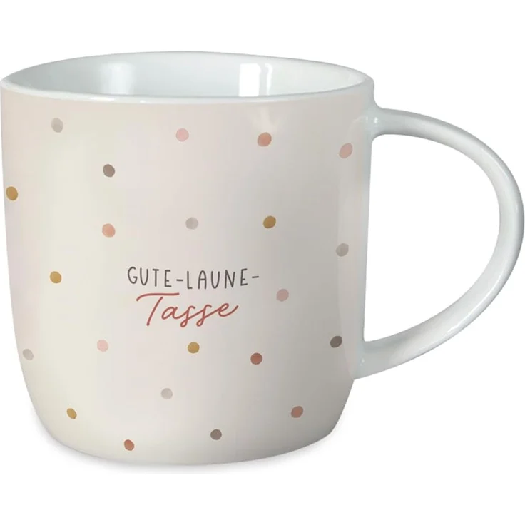 Grafik-Werkstatt Kaffeetasse 300 ml - Porzellan Beige - Gute-Laune-Spruch | Kaffeebecher mit Aufschrift „Für dich!“, spülmaschinen- und mikrowellengeeignet, lebensmittelecht - 12 x 9,5 cm