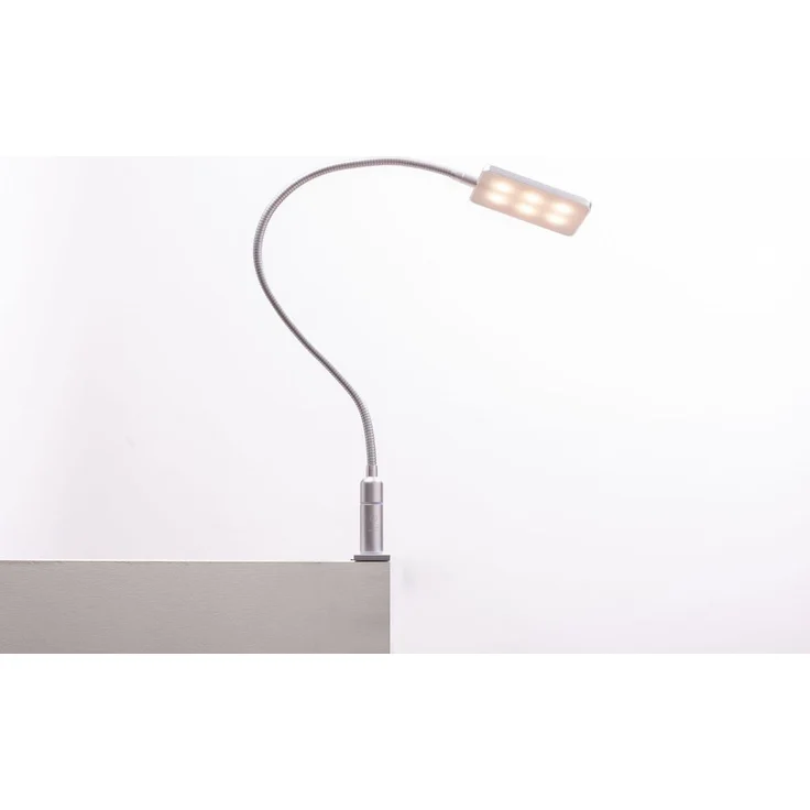 kalb Bettleuchte 4W LED Bettleuchte Leseleuchte Nachttischlampe Leselampe flexibel, 2er Set silbergrau, warmweiß – Bild 4