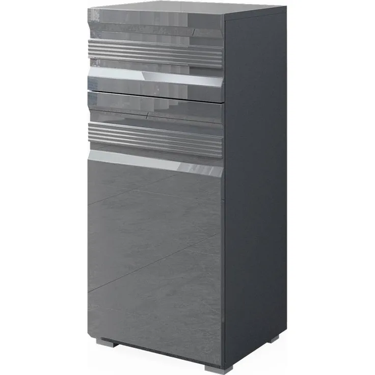 Vicco 'Freddy' Midischrank, Spanplatte, Hochglanz, 36,4 x 79 x 31 cm, Anthrazit