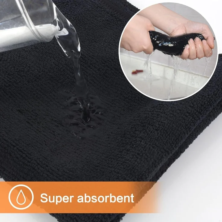 Mikrofasertücher Schwarz 10 Stück 20x20cm Putzlappen Küche Reinigung Fusselfrei – Bild 5