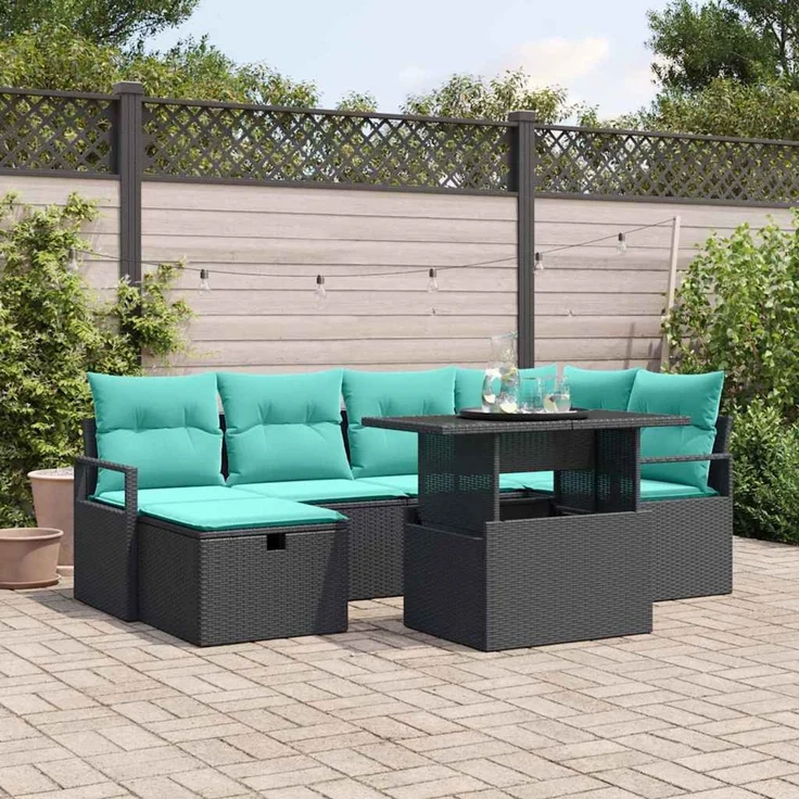 vidaXL Gartensofa-set 7 stk. Poly-Rattan 3359803 – Bild 1