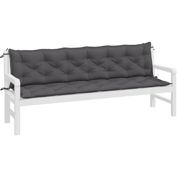 vidaXL Gartenbank-Auflagen 2 Stk. Anthrazit 200x50x7 cm Oxford-Gewebe 361735 – Bild 2