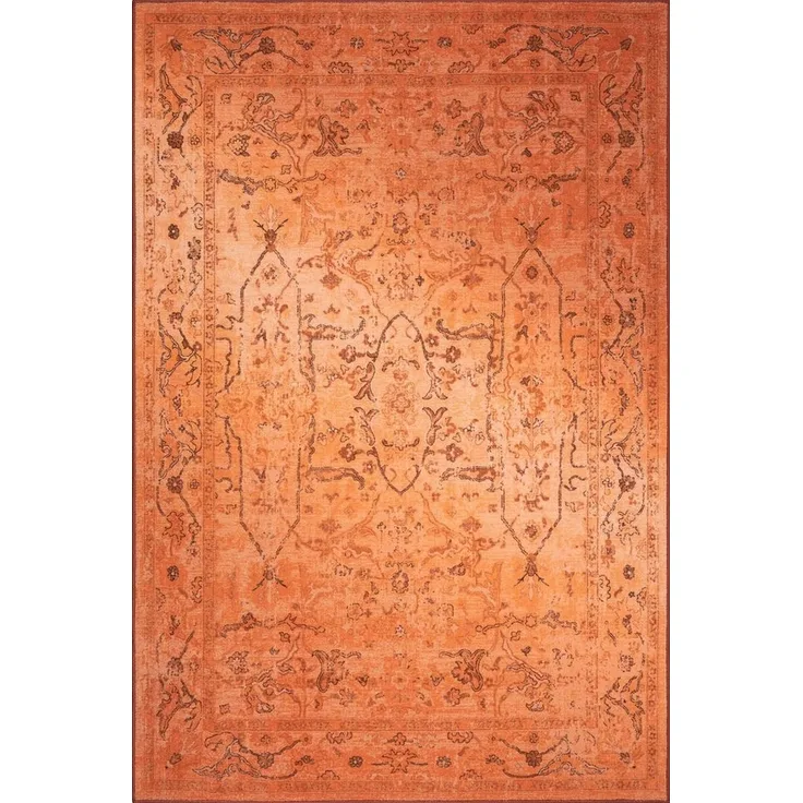 TaraCarpet Teppich Kurzflorteppich TaraCarpet Rainbow Oriental moderner Orientteppich, rechteckig, Höhe: 14 mm, Orientalisches Design in orange auch für das Jugendzimmer