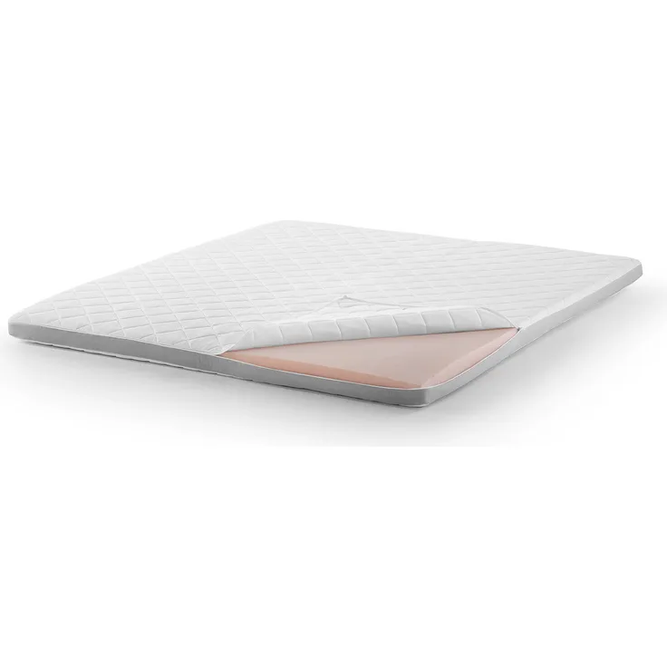 KAWOLA Topper SOLO Sence-ice Karo-Klima Kaltschaum, 160x200cm mit klimaregulierendem Bezug, kühlend und wärmend, waschbar bei 60°C