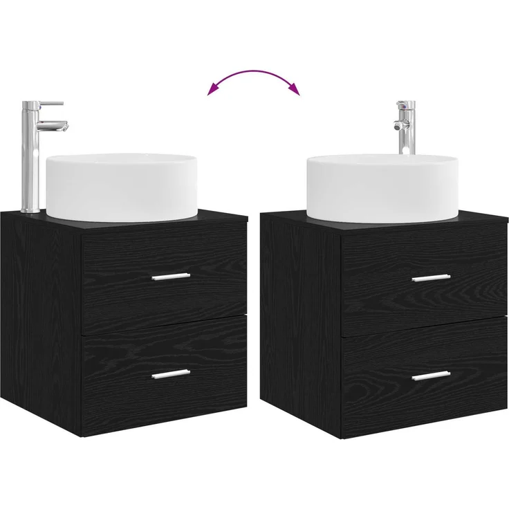 vidaXL Badezimmerschrank-Set 3 stk. Schwarz 161,5 x 44,5 x 80 cm 3405940 – Bild 10