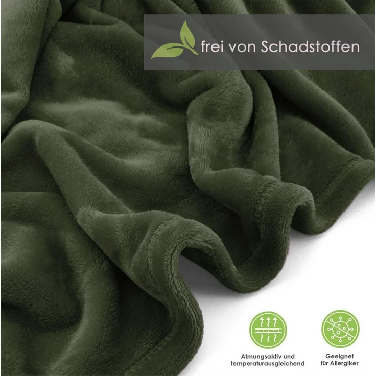 Wohndecke Premium Super Soft Flanell Kuscheldecke Sofadecke, heimtexland, super weich und flauschig, Allergiker geeignet, atmungsaktiv – Bild 2