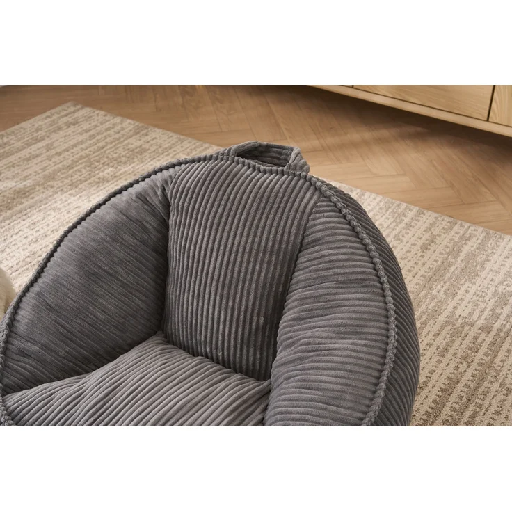 Sitzsack H 51 x T 69 x B 72 cm aus Corduroy in Grau – Bild 4