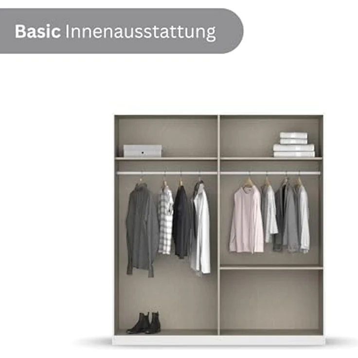 rauch Drehtürenschrank Kleiderschrank Schrank Garderobe COSTA in den Breiten 91/136/181 cm (in 3 Ausstattungen BASIC/CLASSIC/PREMIUM) viel Platz, grifflose Front und Push-to-Open Funktion MADE IN GERMANY – Bild 6