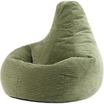 Icon Dalton Sitzsack Cord, Salbeigrün, Gaming Sitzsack Erwachsene mit Füllung, Bean Bag, Cord Sessel, Lounge Sessel, Lounge Stuhl, Schlafzimmer, Wohnzimmer, Wohnzimmer Möbel