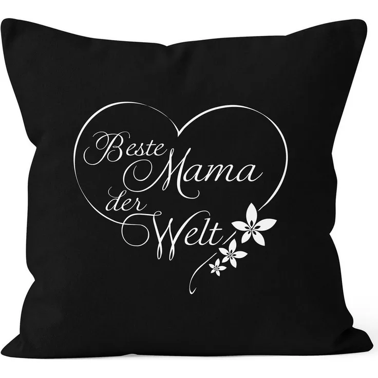 MoonWorks Dekokissen Kissenbezug Beste Mama der Welt Geschenk für Mutter Muttertag 40x40 Baumwolle MoonWorks®