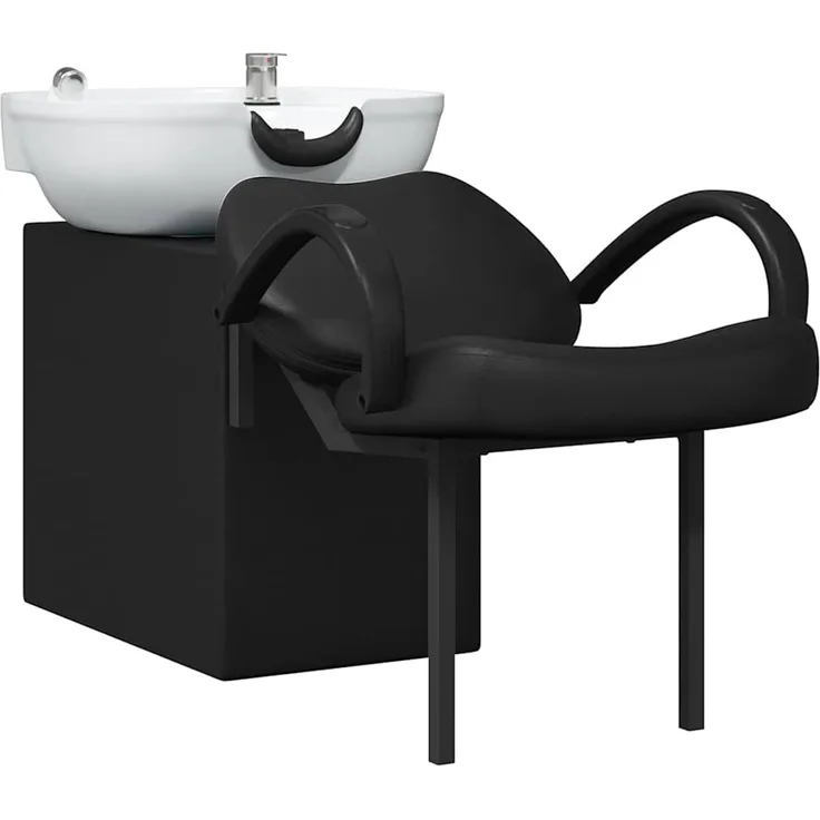 vidaXL Shampoo Stuhl Schwarz und Weiß 136 x 60 x 92 cm PVC 42009072