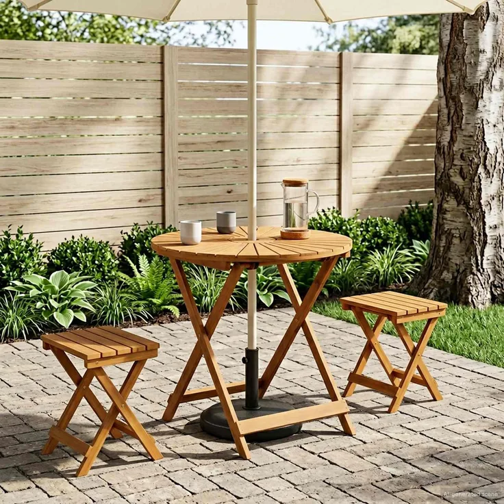 vidaXL Klappbarer Gartentisch Natur Ø70 x 75 cm Massivholz Akazie 42024979