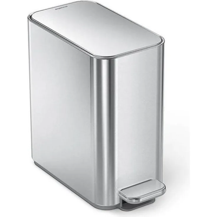 simplehuman Mülleimer Schmaler Treteimer 5 l Gebürsteter Edelstahl
