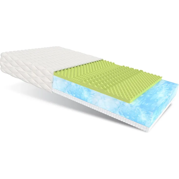 Matratze 100x200 Kaltschaum MARINA 7 Zonen Bio Foam Schaum Ocean Blue Latex Clima Latex H3 21 cm JERSEY