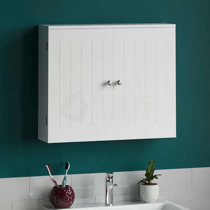Bath Vida Badezimmerschrank, 2 Türen, Wandmontage, Holz, weiß