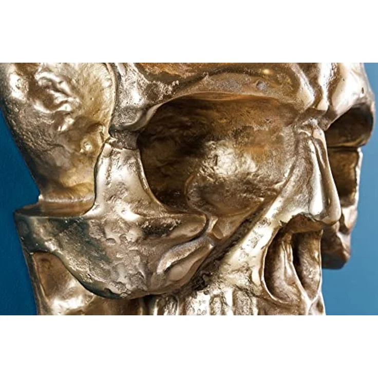 riess-ambiente Wanddekoobjekt SKULL XXL 40cm gold (Einzelartikel, 1 St), Metall · Totenkopf · Deko-Schädel · Schlafzimmer · Wohnzimmer – Bild 6