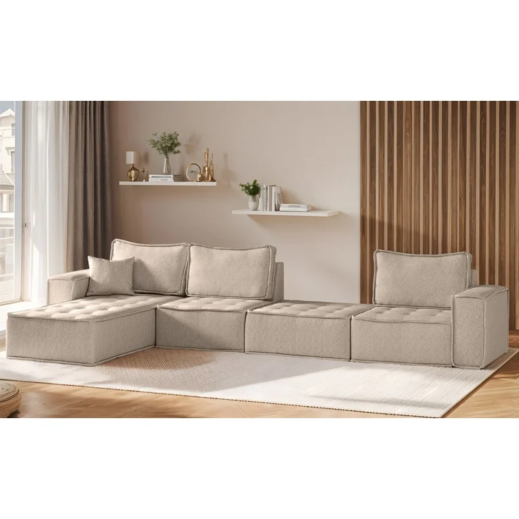 Polsterhocker Modul SANDE Stoff Alpine Toffee – Bild 4