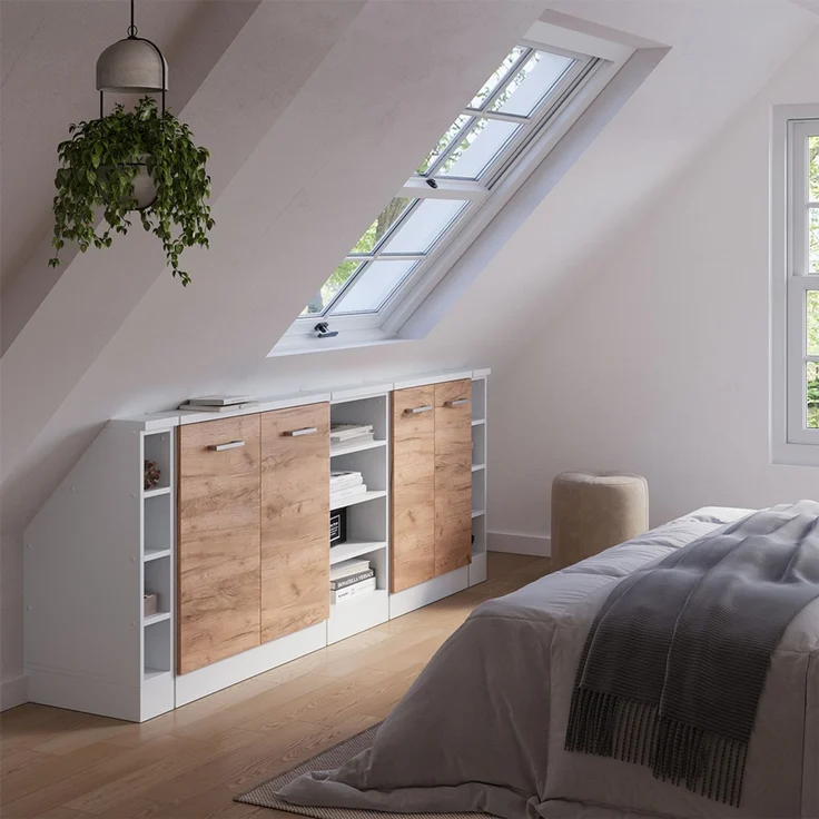 Küchenschrank für Dachschrägen R-Line Goldkraft Eiche 210 cm 5er Set Vicco – Bild 5