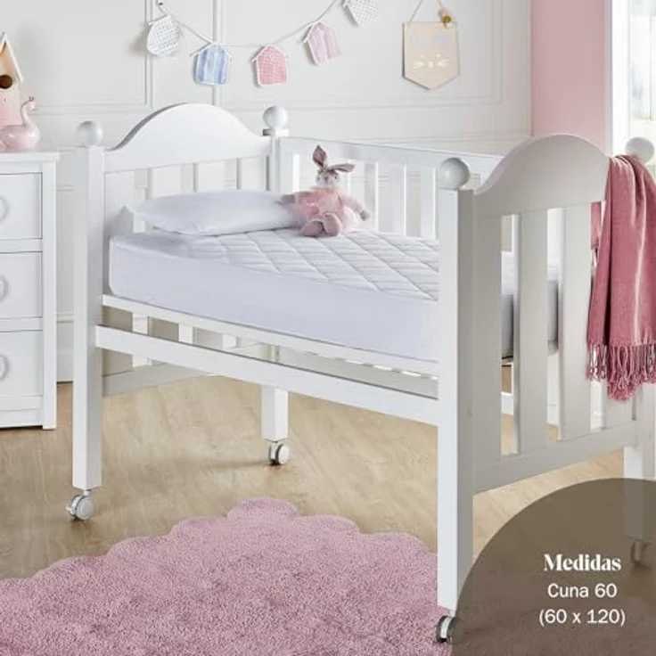 Pikolin Baby Matratzenschoner für Babys, wasserdicht, gepolstert, saugfähig, hypoallergen, atmungsaktiv und leise, Oeko-Tex, verstellbar, für Kinderbett, 60x120 cm, 2 Stück – Bild 4