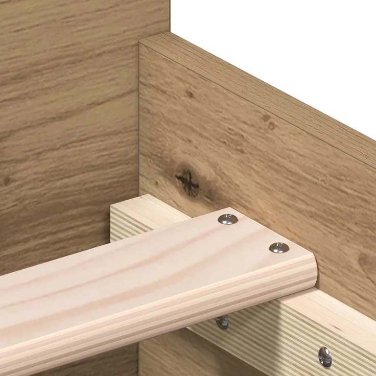vidaXL Bettgestell ohne Matratze Artisan-Eiche 75x190 cm Holzwerkstoff 862311 – Bild 7