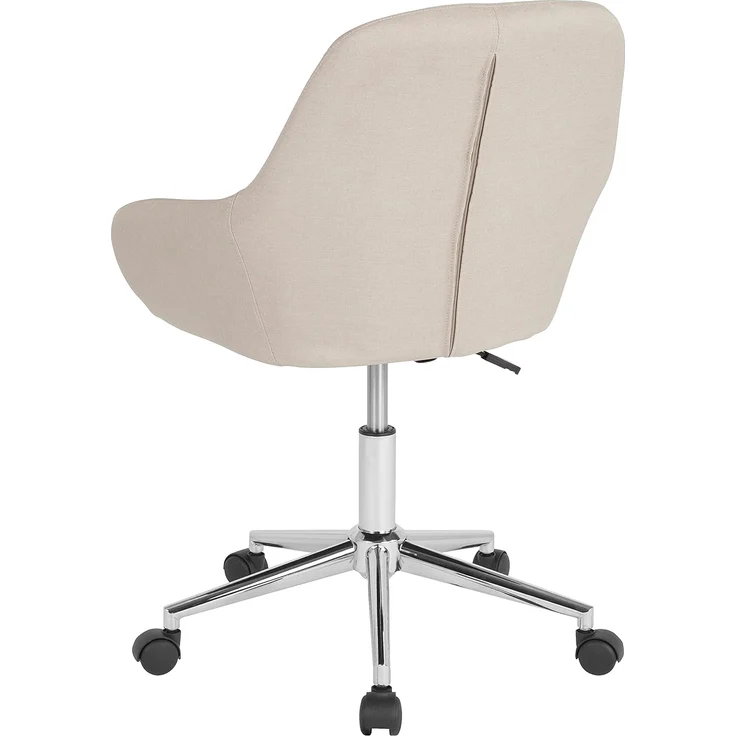 Flash Furniture Cortana Home Bürostuhl, mittelhohe Rückenlehne, Schaumstoff, Metall, Kunststoff, Beiger Stoff, 1 Stück – Bild 6