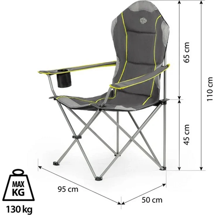 NILS NC3080 Campingstuhl – Klappbarer Outdoor-Stuhl Angelstuhl mit Tragetasche Grau – Bild 3