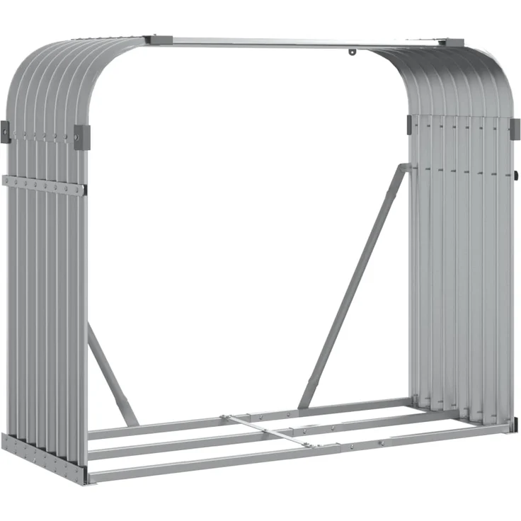 vidaXL Kaminholzunterstand Hellgrau 120x45x100 cm Verzinkter Stahl 364553 – Bild 1