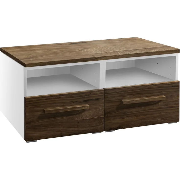 Hasena Kommode Owita Weiß mit Nussbaum-Front zerlegt, zerlegt (zum Selbstaufbau) 90x50x41 cm – Selezione