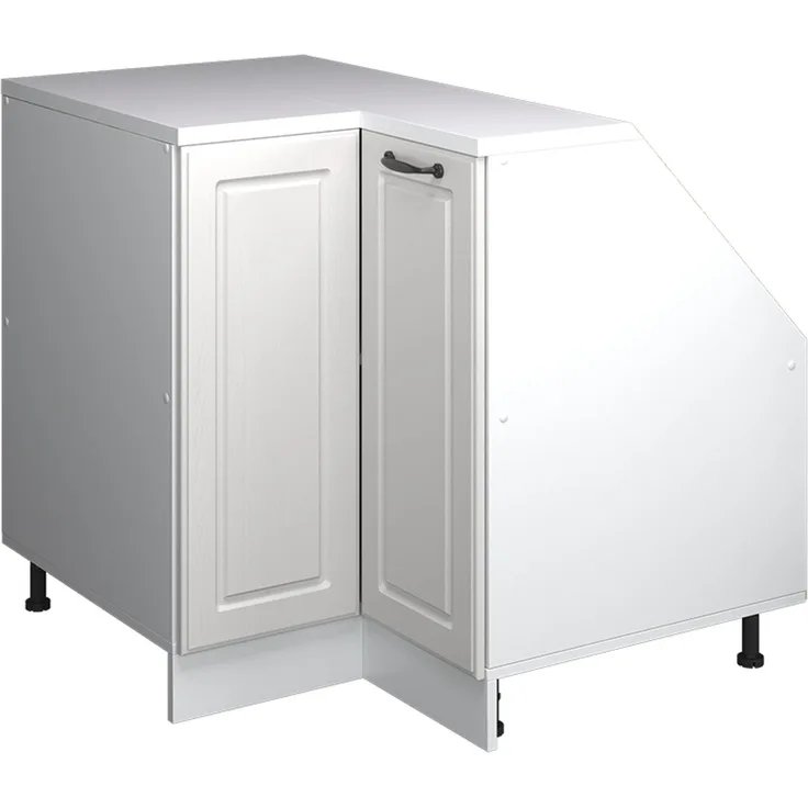 Dachschrägenschrank Eckschrank Rion Weiß Landhaus 75.6 x 81.6 cm mit 1 Tür, Schrankkorpus 60 cm Tiefe Vicco