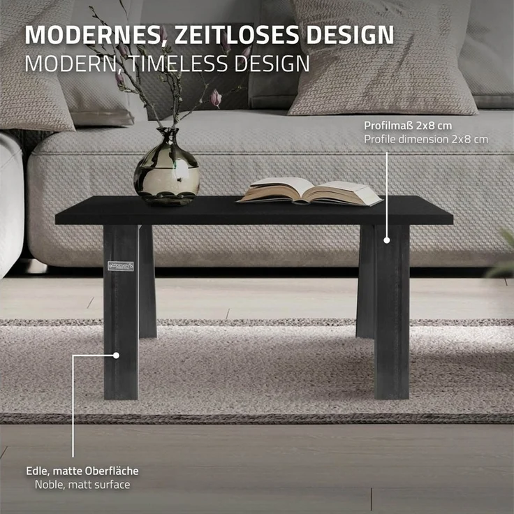 ML-DESIGN Tischbein Tischgestell Loft 2er Set Bankkufen aus Stahl Industriedesign U-Form, Bankkufen Profil 8x2cm Möbelfüße aus Metall – Bild 3