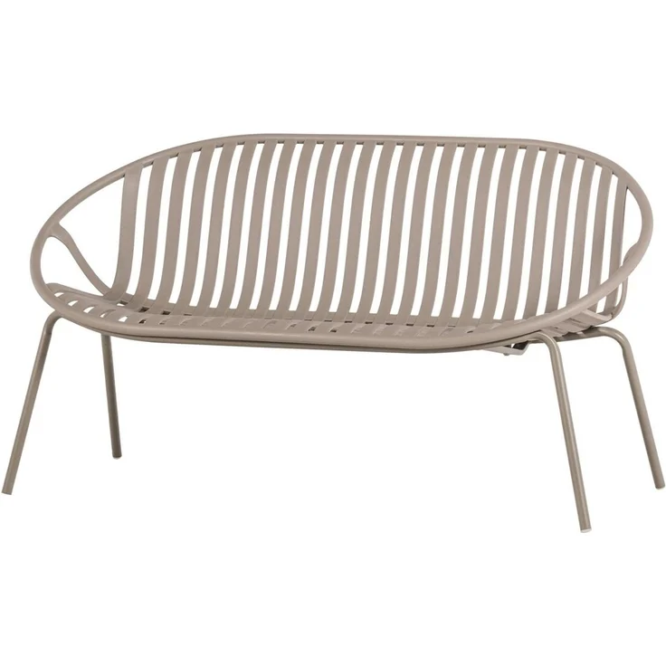 2-Sitzer Gartensofa Bruce - Aluminium & Polypropylen, Sand – Bild 1
