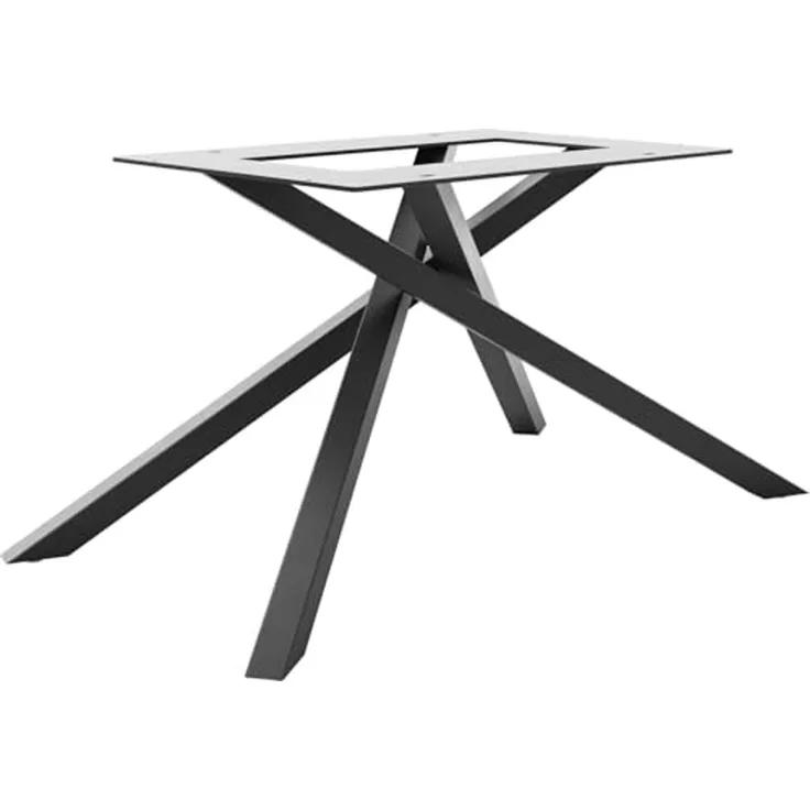 Kreuzgestell Rechteck Metall Schwarz für Tischplatten ab 200 cm