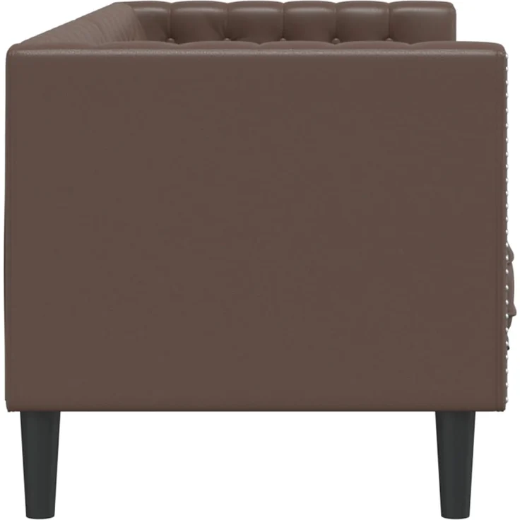 vidaXL Chesterfield-Sofa 3-Sitzer Braun Kunstleder 372668 – Bild 4