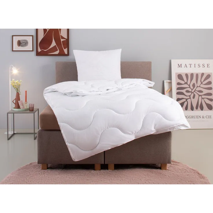 OTTO home Microfaserbettdecke + Microfaserkissen Mailo, Bettdecke 135x200 cm, 155x220 cm, Bezug: weich, 2-tlg, Set mit Kissen 80x80 cm, Sommer, Winter