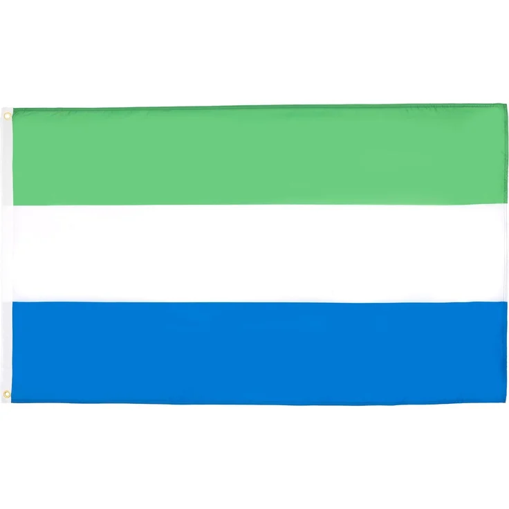 AZ FLAG 2er-Set Flaggen Sierra Leone 90x60 cm Polyester 100D 2 Ösen | Für innen und außen Republik Sierra Leone dekorative Flagge doppelte Nähte und verstärkte Kanten mit Metallösen