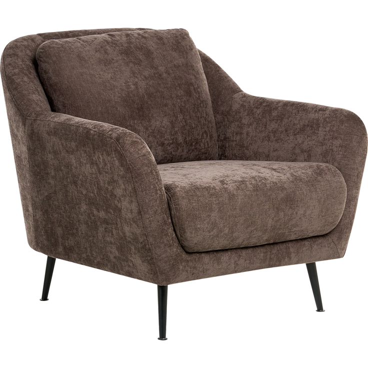 Sessel EIBY Chenillegewebe Dunkelbraun