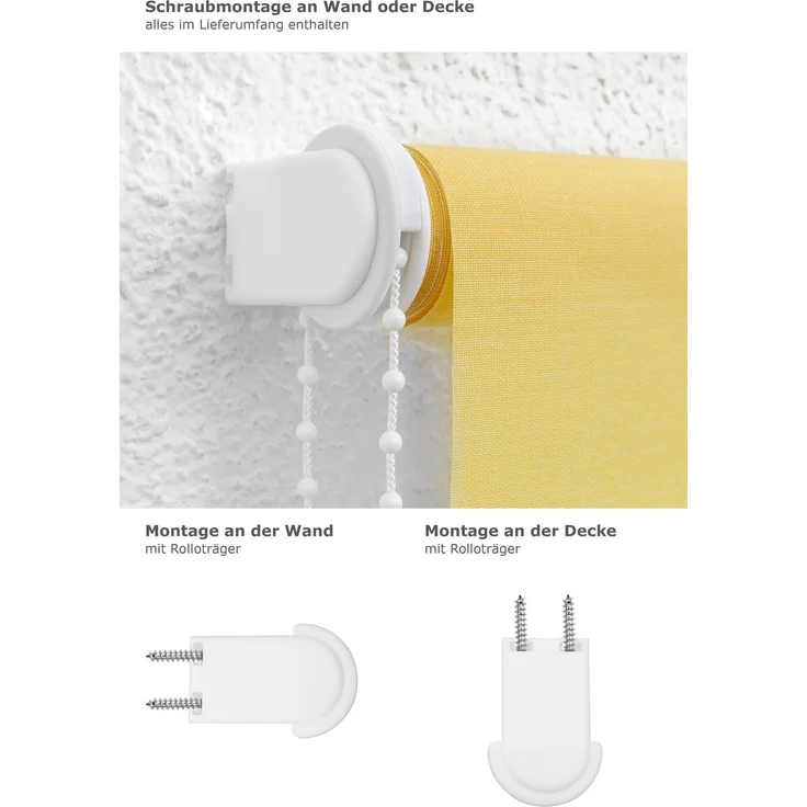 Lysel Outlet - Basisrollo Tageslicht Pastellgelb, (B x H) 92.50cm x 240cm in gelb/pastellgelb – Bild 3
