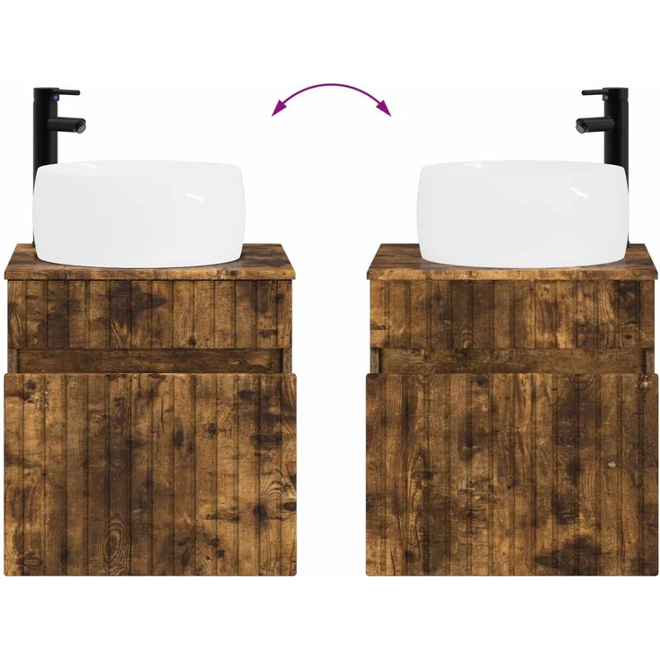 vidaXL Badezimmerschrank-Set 3 stk. Geräucherte Eiche 3405772 – Bild 10
