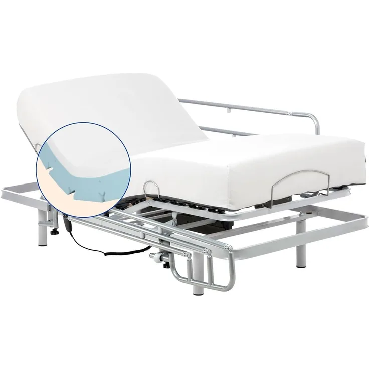 Gerialife® Packung mit Gelenken, verstärkt, 5 Stück, mit viskoelastischer Matratze Tencel, (90x190, Kabelfernbedienung + Geländer)