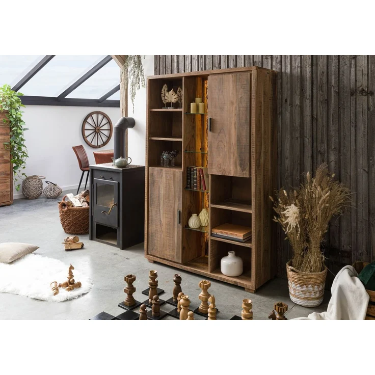 Schrank Akazie 118x40x180 natur lackiert BARK #101 – Bild 2