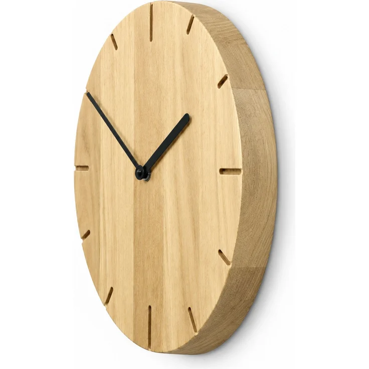 Natuhr Wanduhr F4002B Solide Funkwanduhr aus Massivholz Buche – Buche natur – 30 × 30 × 4 cm – Bild 2