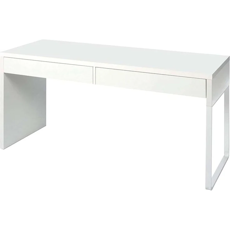 Habitdesign Touch, Schreibtisch mit 2 Schubladen, Bürotisch, Kanzleitisch, Weiß, Maße: 138 cm (B) x 50 cm (T) x 75 cm (H). – Bild 4