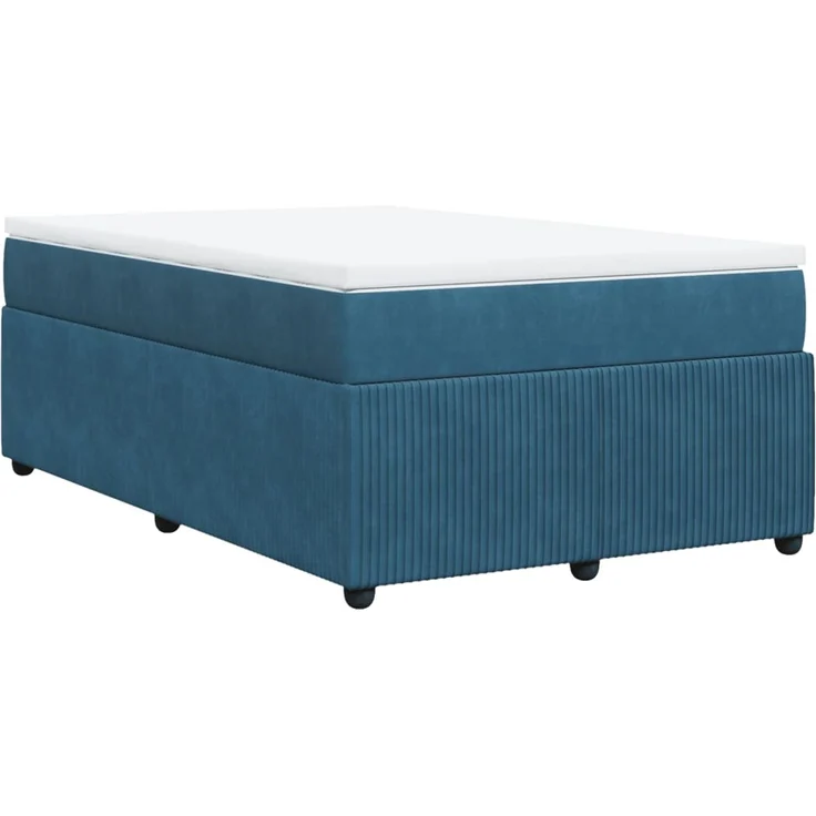 vidaXL Boxspringbett mit Matratze Dunkelblau 120x200 cm Samt 3285636 – Bild 9